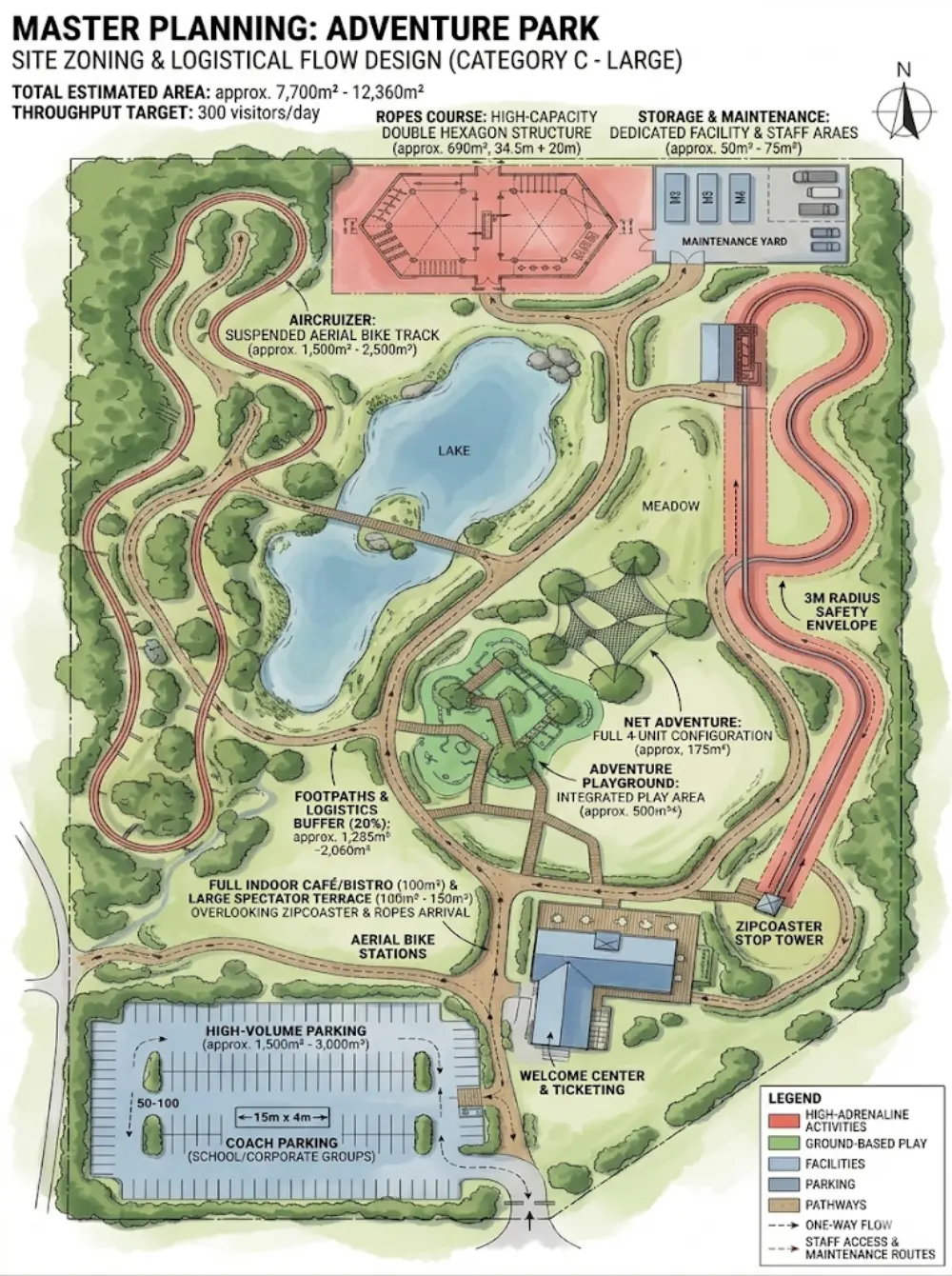 Arquitectura y construcción de parques de aventura de Skywalker