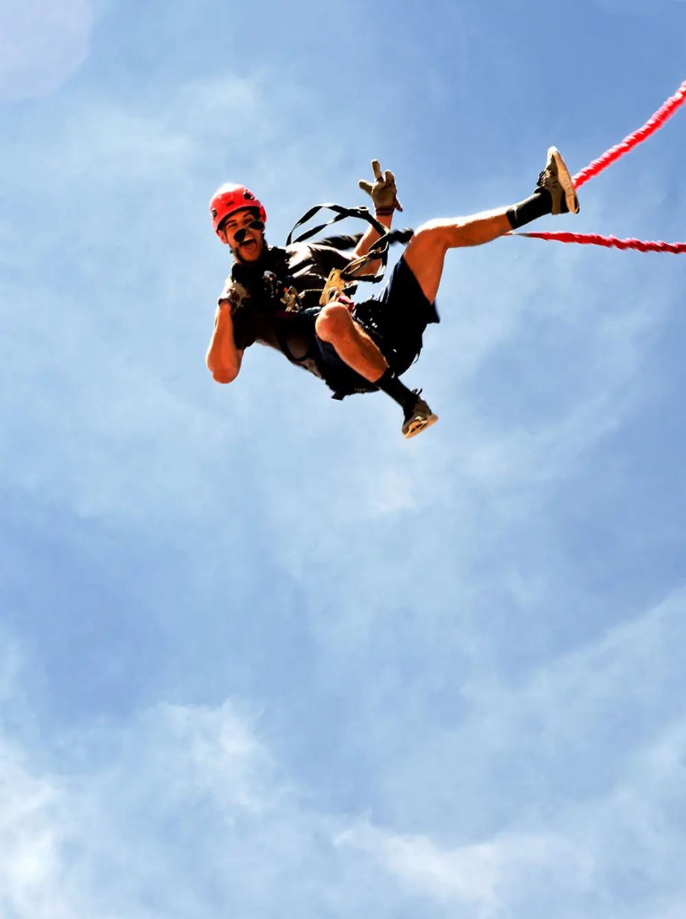 FlightLine free fall device installation on an adventure tower