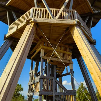 Skywalker timber construction team at work on an adventure park build