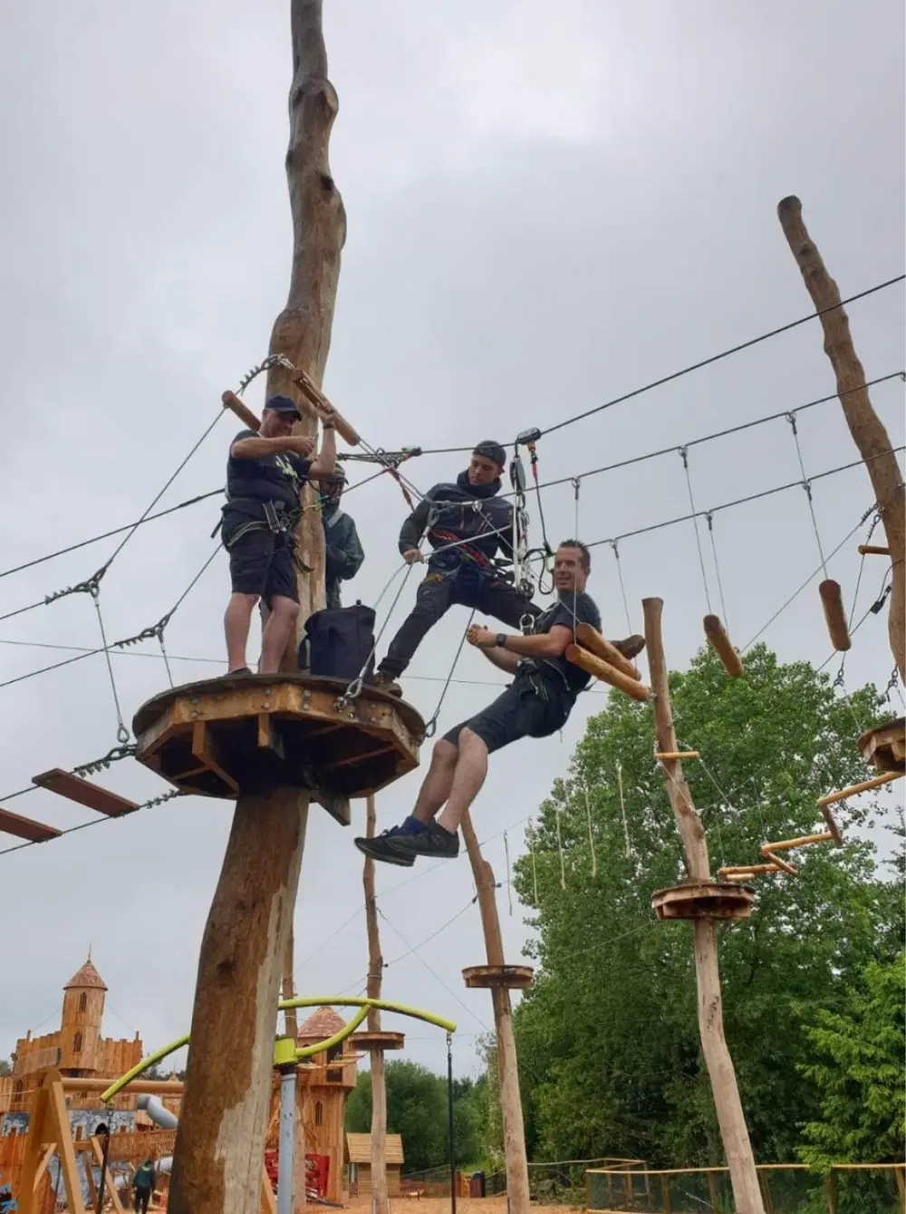Skywalker adventure park staff training session on course