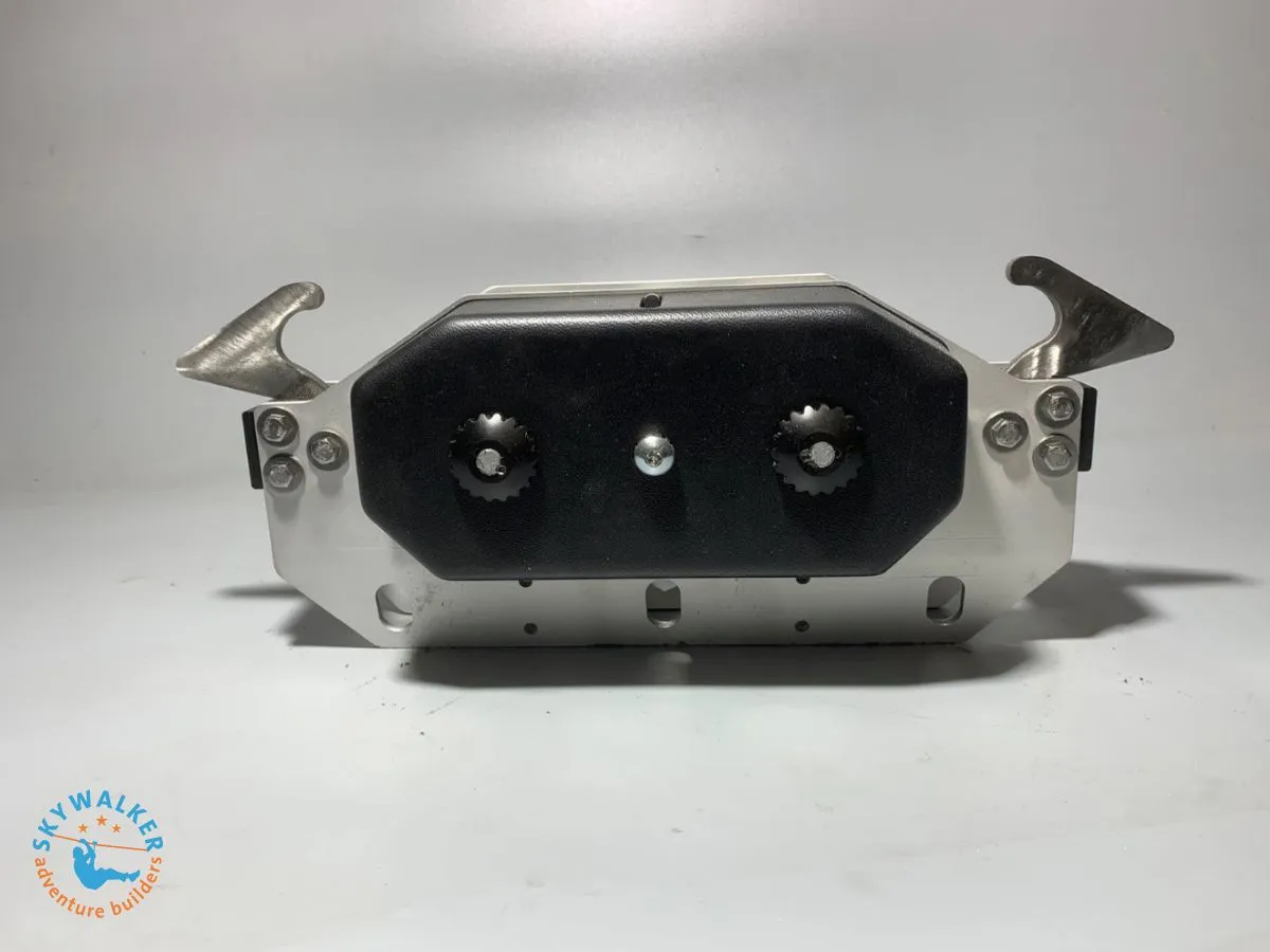 MAG Brake Trolley in operation on a steep zipline